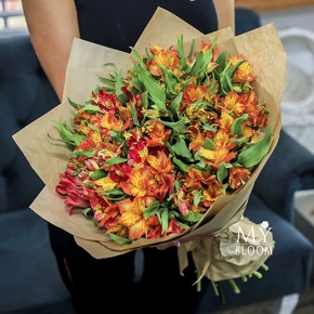 Букет "Оттенки осени" из 27 альстромерий в Яхроме