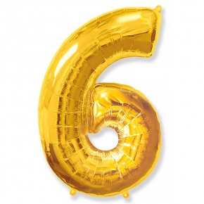 Шар гелиевый цифра 6 (40х102 см) в Яхроме
