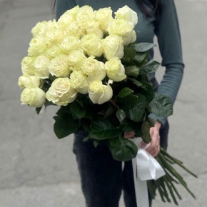 Монобукет из 25 роз Эквадор Мондиаль (80 см) в Яхроме