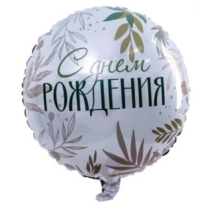 Шар "С Днём Рождения" листья в Яхроме
