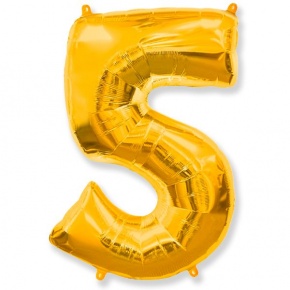 Шар гелиевый цифра 5 (40х102 см) в Яхроме