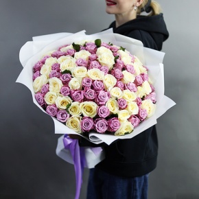 Букет "Франсуа" из 101 розы Меритим (50 см) в Яхроме