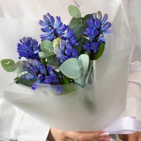 Букет "Мини" из 5 ароматных гиацинтов и эвкалипта в Яхроме