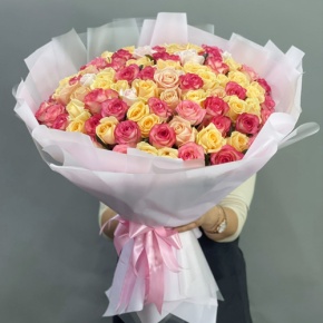 Букет из 101 розы  микс (70 см) в Яхроме