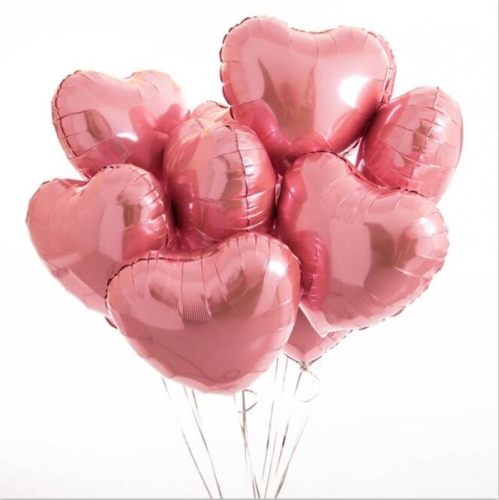 Сердце розовое фольгированный шар с гелием (45 см) в Яхроме